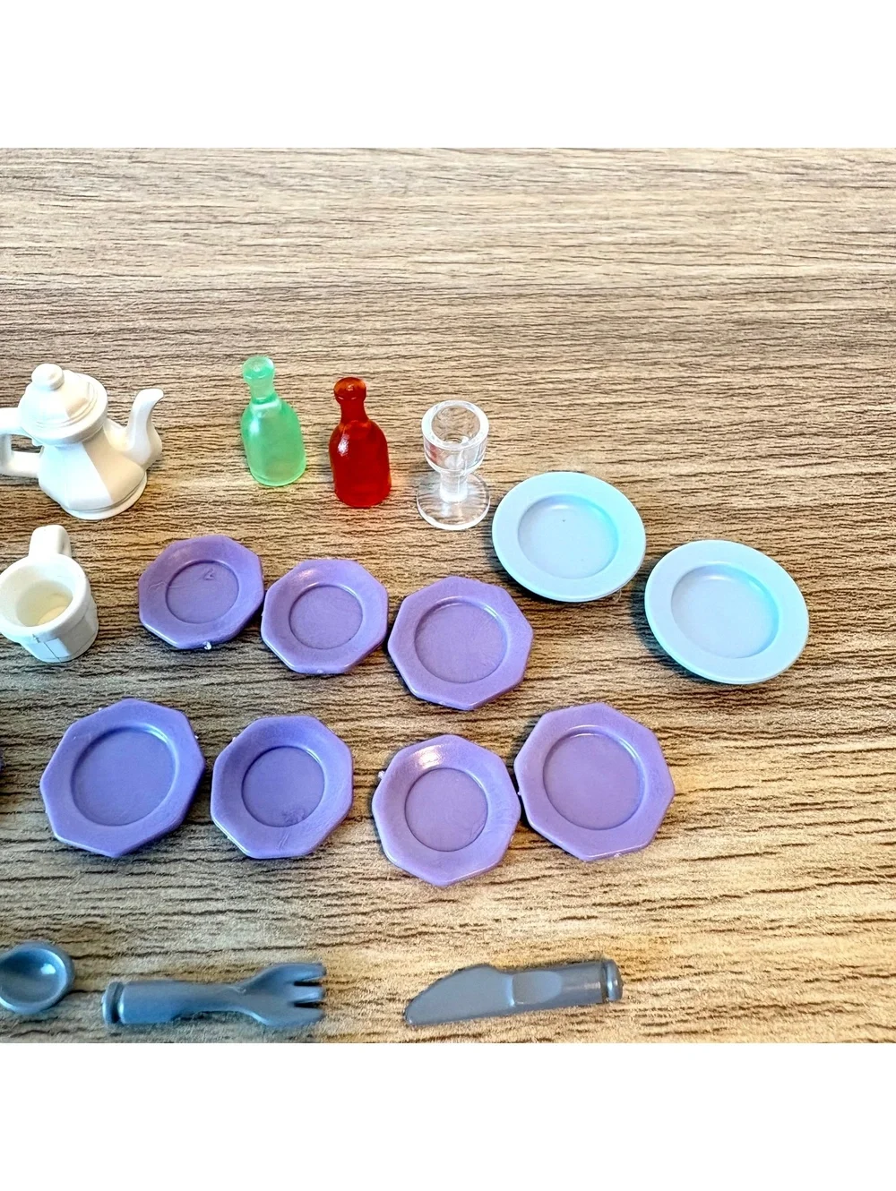 Playmobil Vintage 31 Pc Miniature Kitchen Dining Tea Set Plates Cups Utensils